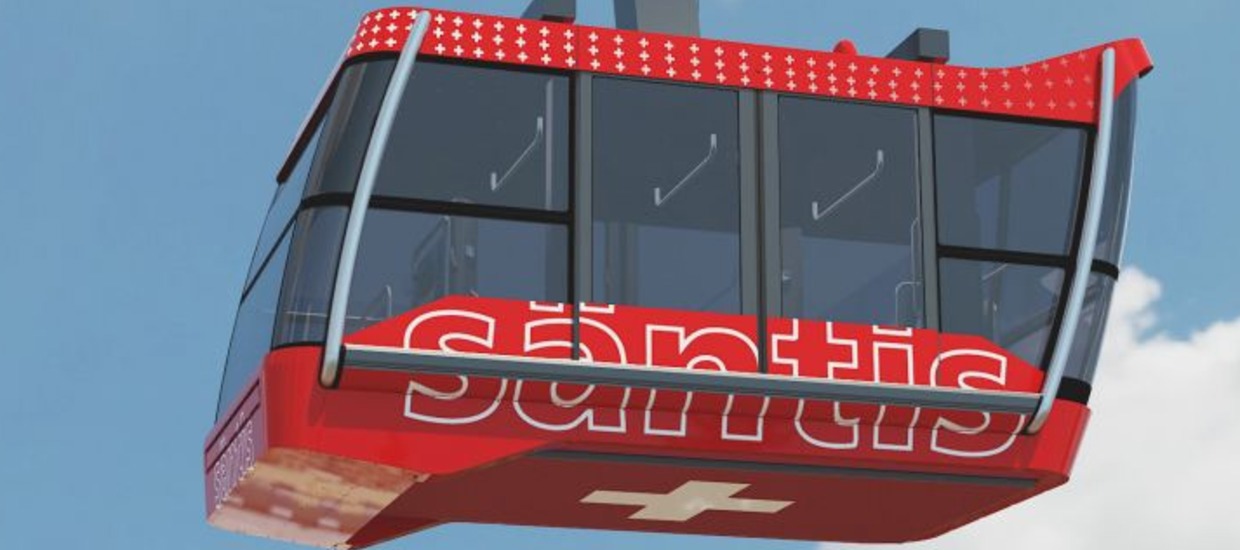 The new cabin design of the Säntis cable car has been unveiled.