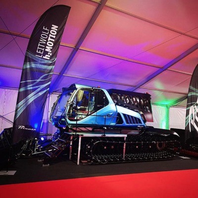 Prinoth Celebrates 60th Anniversary,  Surprises Guests With World’s First Hydrogen Combustion Engine Powered  Groomer