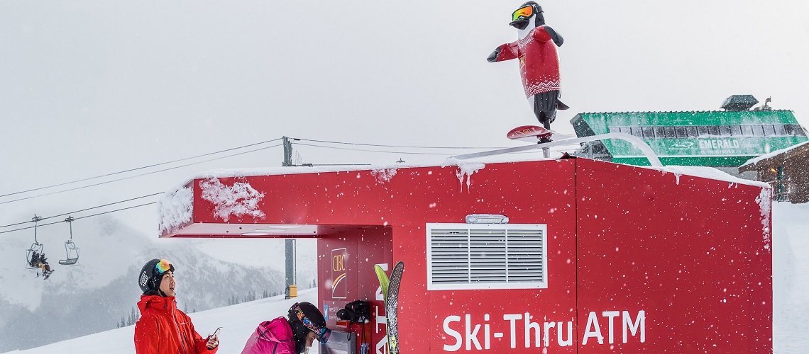 CIBC Adds Spinning Penguin To Whistler Ski Thu ATM