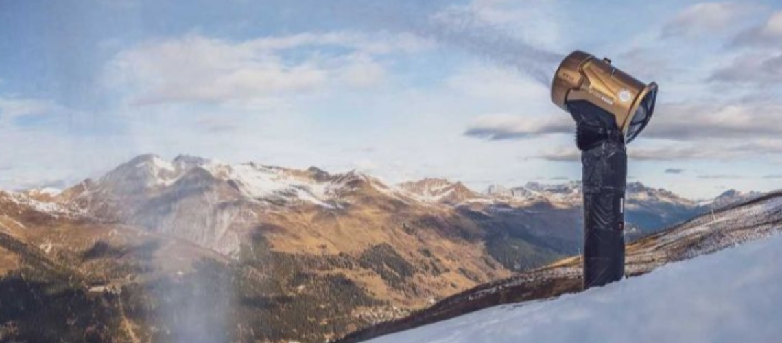 Golden Fan Gun From TechnoAlpin Shines In 3 Zinnen Ski Resort